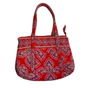 Vera Bradley Frankly Scarlet Red Paisley
Medium Shoulder Bag Handbag Purse Blue